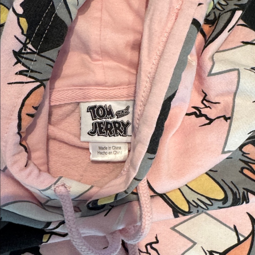 Pink Cartoon Character Hoodie Tom & Jerry Size L (CL) - Picture 3 of 12